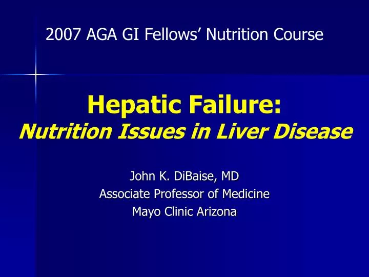 hepatic failure nutrition issues in liver disease n.