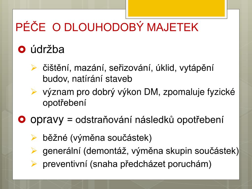 PPT - DLOUHODOBÝ MAJETEK PowerPoint Presentation, Free Download - ID ...