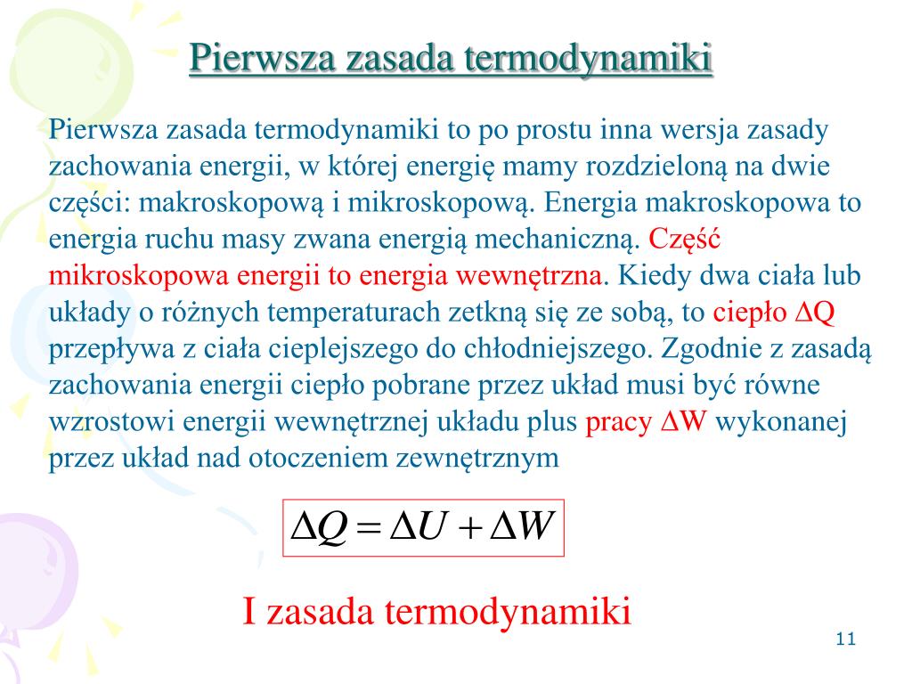Podaj Treść Pierwszej Zasady Termodynamiki PPT - Pierwsza i druga zasada termodynamiki PowerPoint Presentation