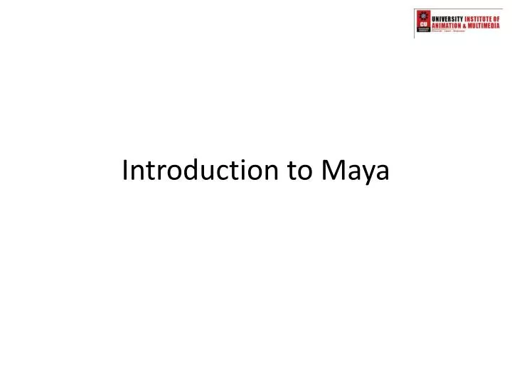 introduction to maya n.