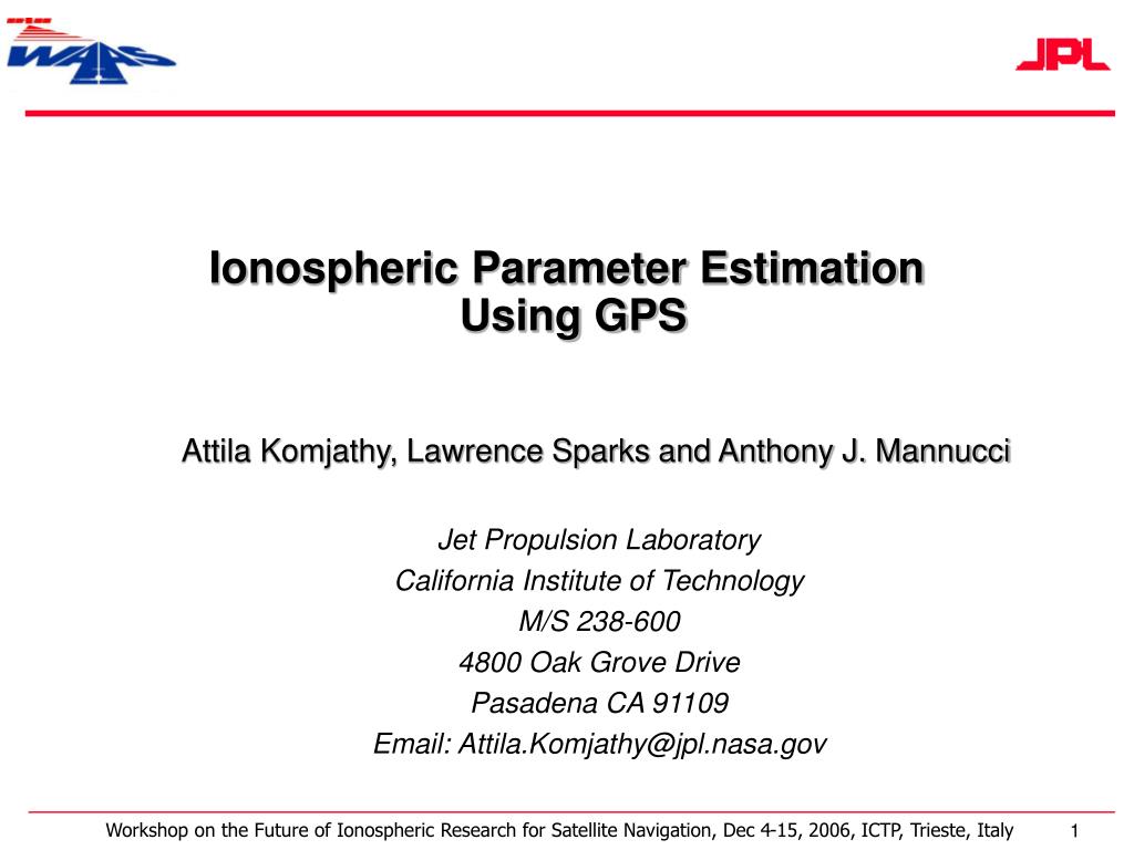 PPT - Ionospheric Parameter Estimation Using GPS PowerPoint Presentation -  ID:4250214