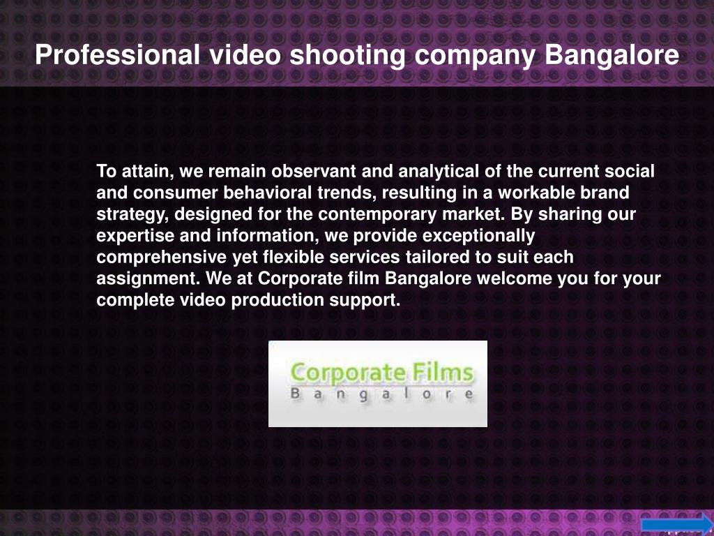 PPT Professional video shooting company bangalore PowerPoint