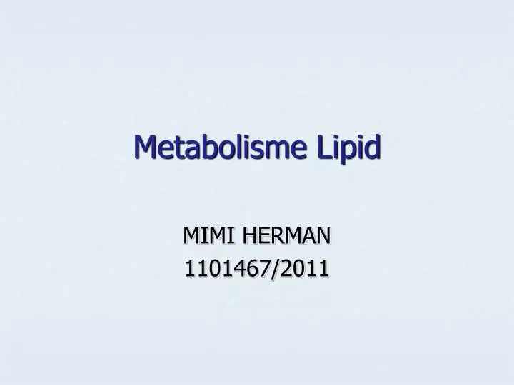 metabolisme lipid n.