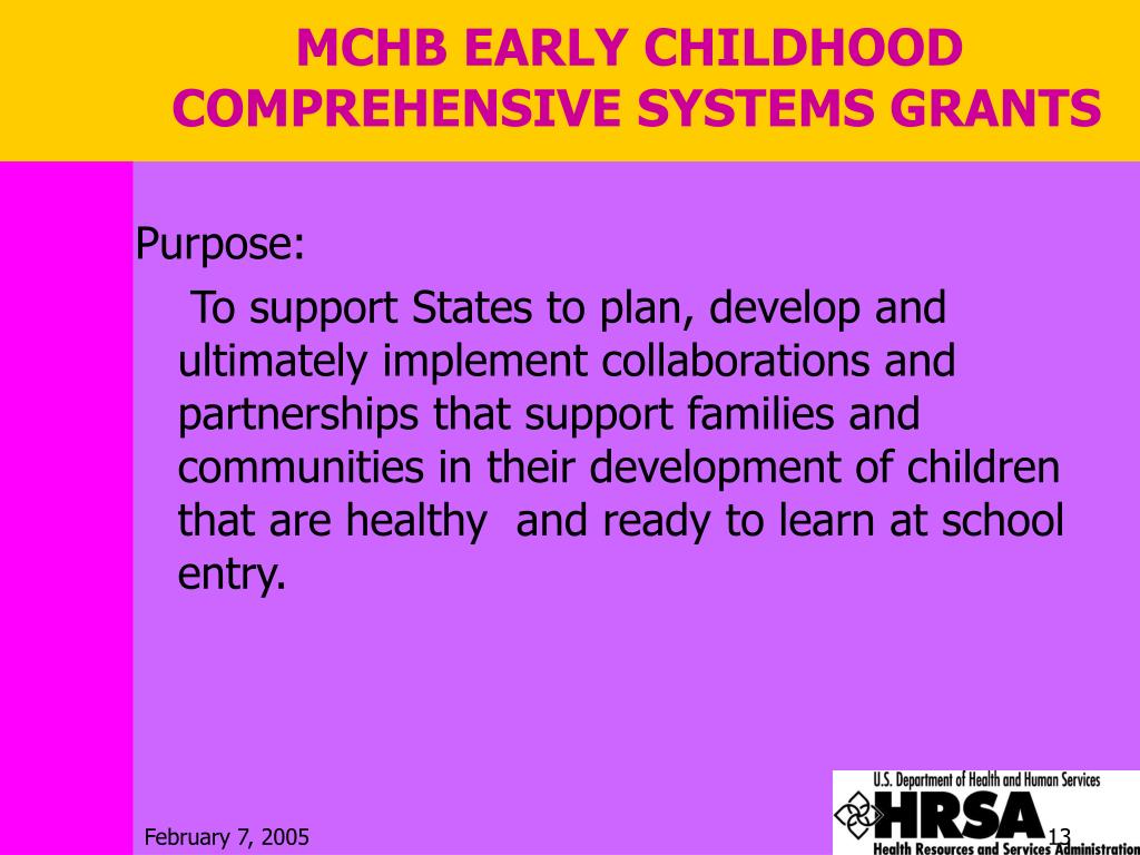 PPT STATE EARLY CHILDHOOD COMPREHENSIVE SYSTEMS GRANTS AND