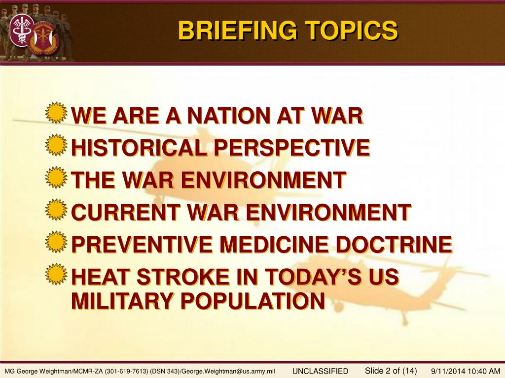 PPT - US Army Medical Research and Materiel Command Heat Stroke in the ...