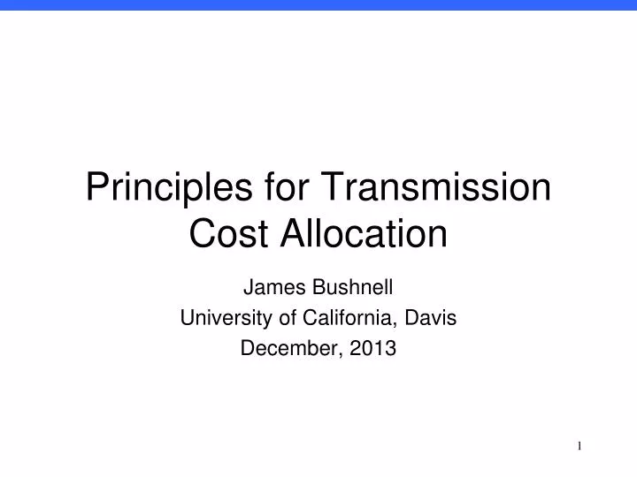 PPT Principles for Transmission Cost Allocation PowerPoint