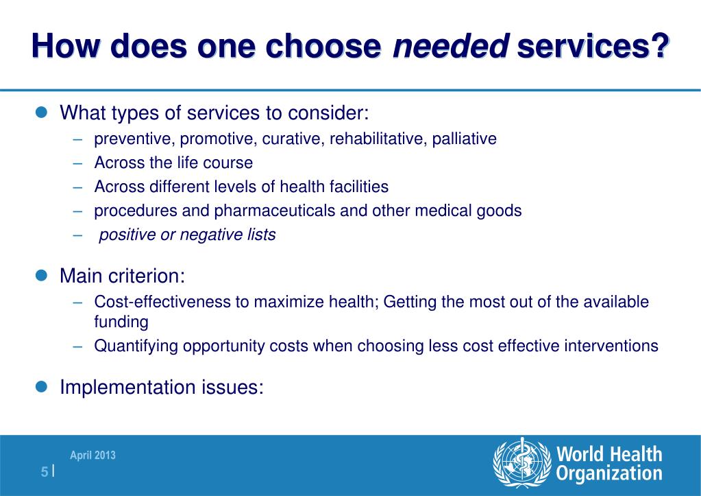 PPT Priority Setting in Universal health coverage Choosing services