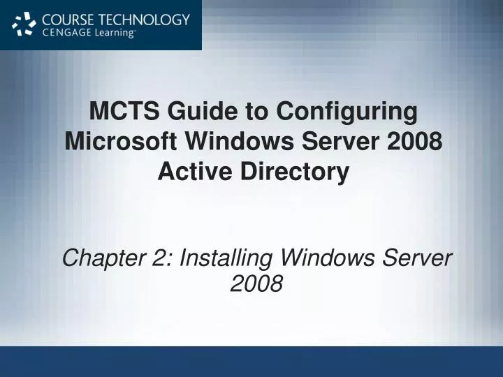 mcts guide to configuring microsoft windows server 2008 active directory n.