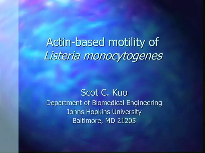 actin based motility of listeria monocytogenes n.