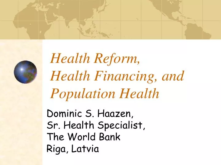 health reform health financing and population health n.