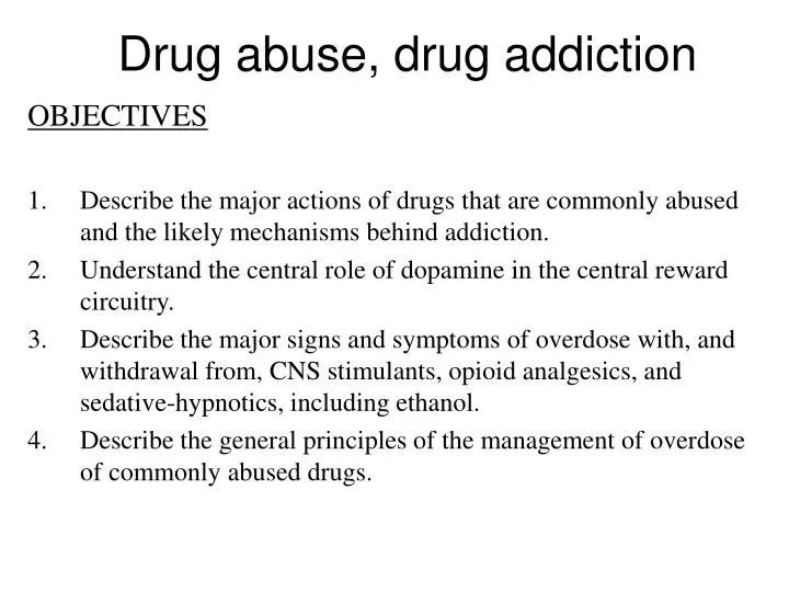 drug abuse drug addiction n.