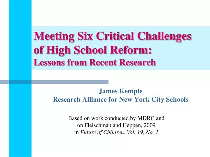 research topics on school reform