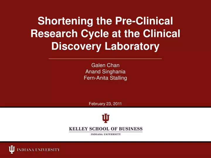shortening the pre clinical research cycle at the clinical discovery laboratory n.