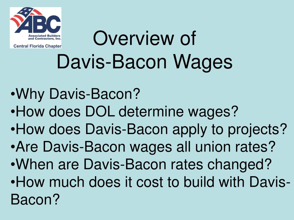 PPT Overview of DavisBacon Wages PowerPoint Presentation, free