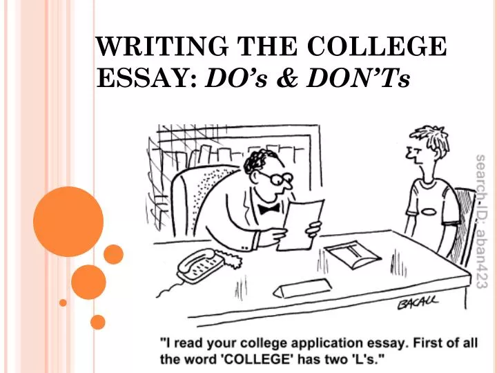 Writing A College Application Essay Powerpoint