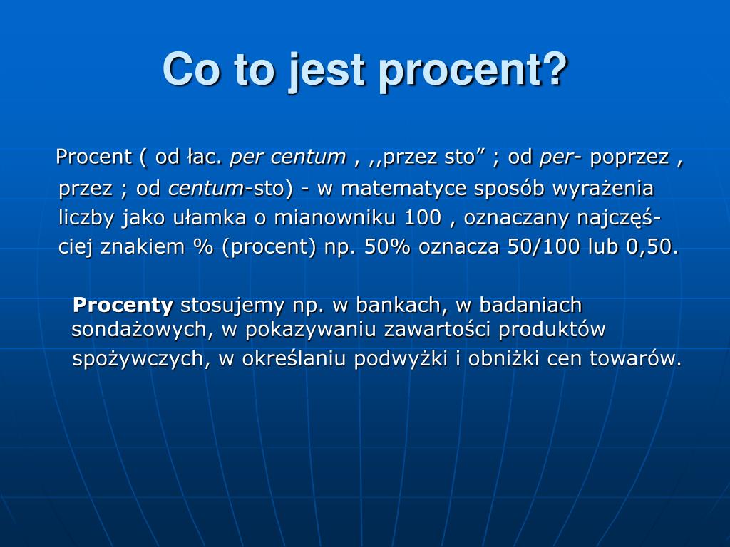 Od Ilu Procent Jest Czerwony Pasek PPT - Procenty PowerPoint Presentation, free download - ID:4262326