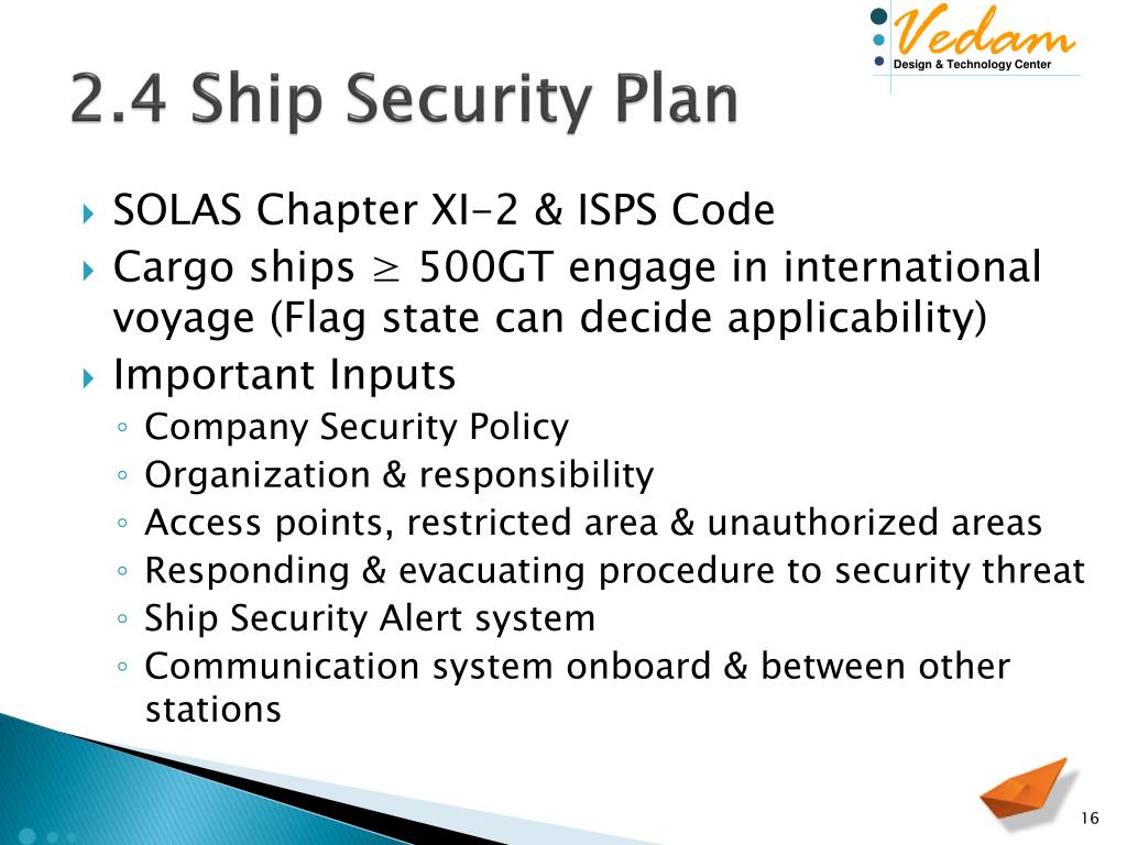 Security plan. Ship Security Plan secure.