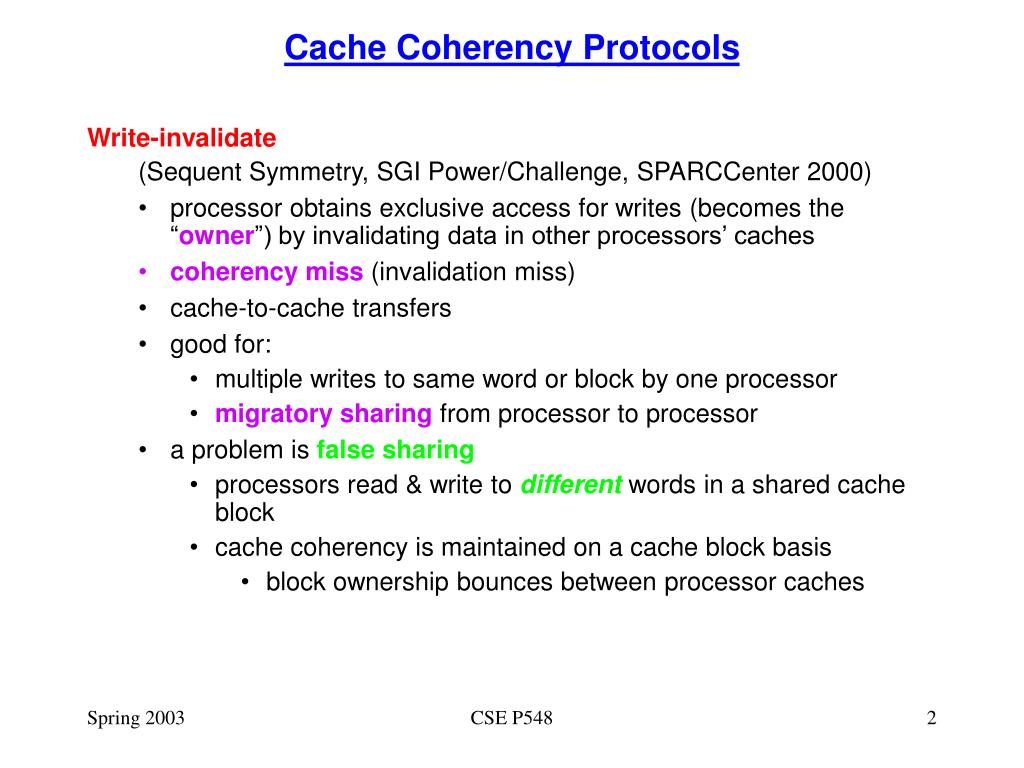 cache coherence multi step instruction