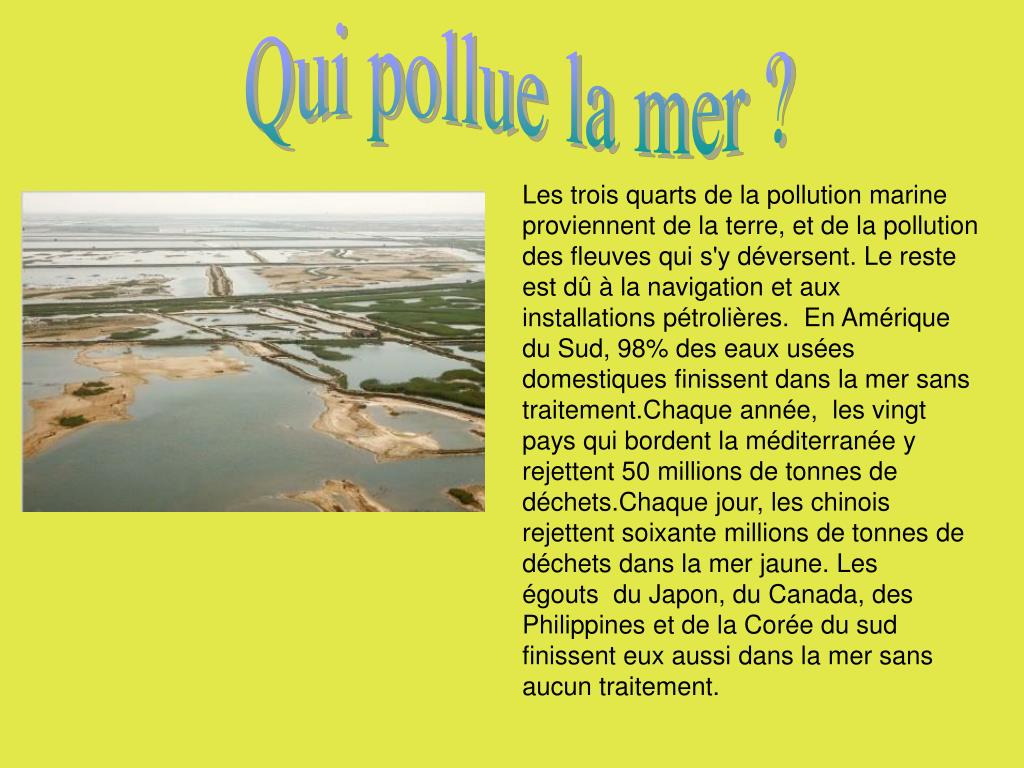 PPT - Les différentes causes de la pollution des mers et océans ...