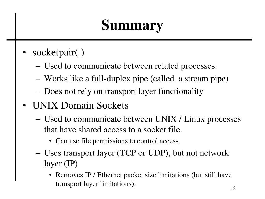 UNIX Domain sockets