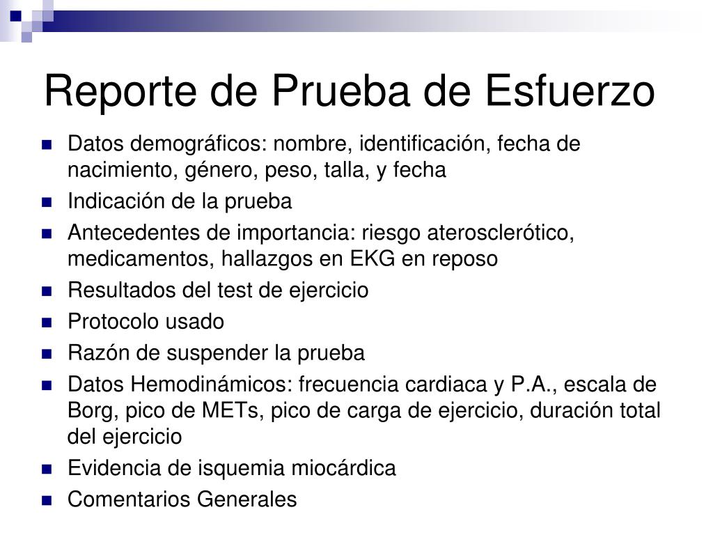 Que es mets en una prueba de esfuerzo