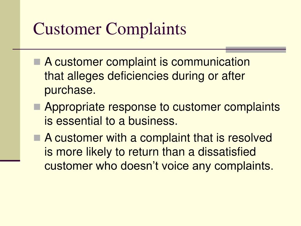 presentation about complaints