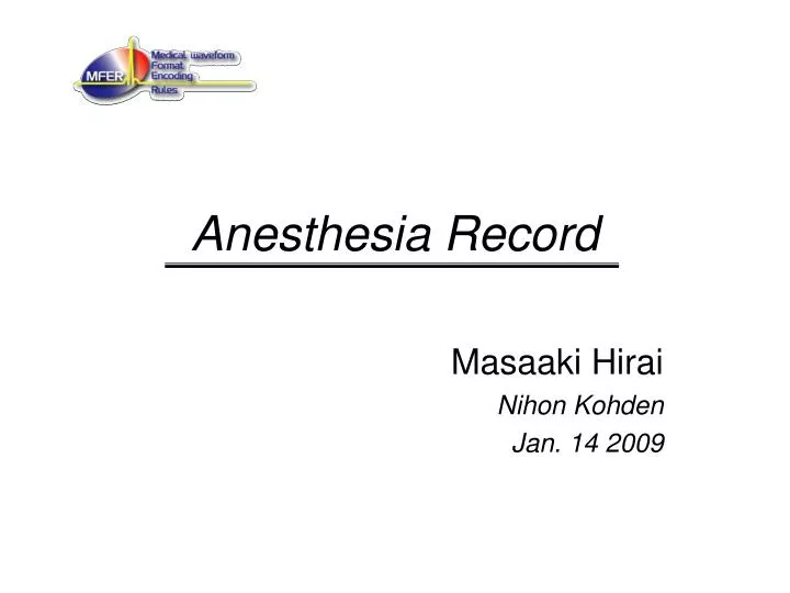 anesthesia record n.