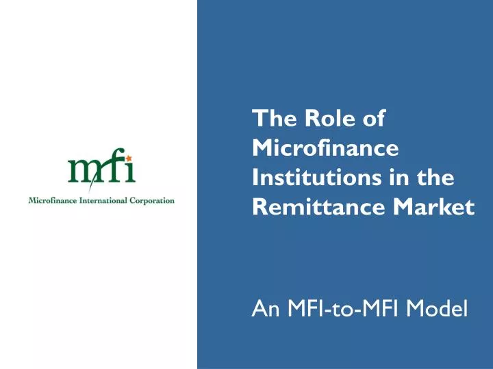 the role of microfinance banks in the role of microfinance banks in