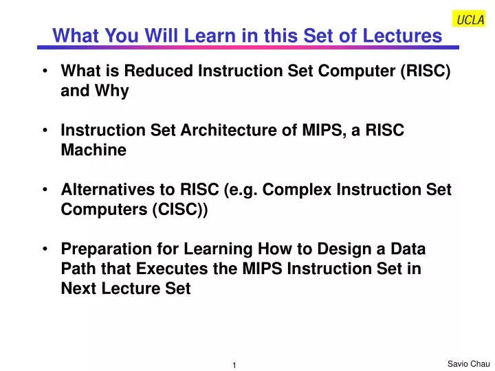 what you will learn in this set of lectures n.