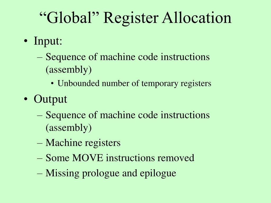 PPT - Global Register Allocation Techniques in Compiler Design ...