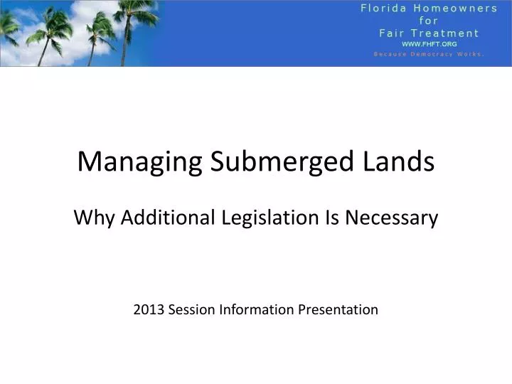 PPT Managing Submerged Lands PowerPoint Presentation, free download