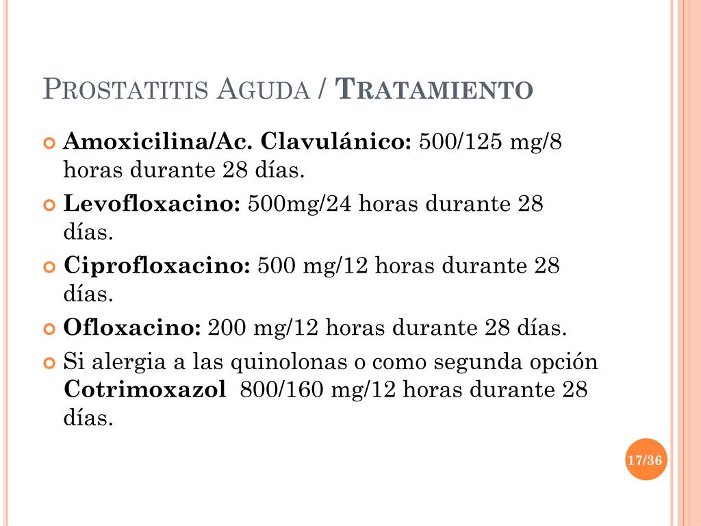 prostatitis y amoxicilina