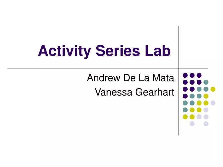 activity series lab n.