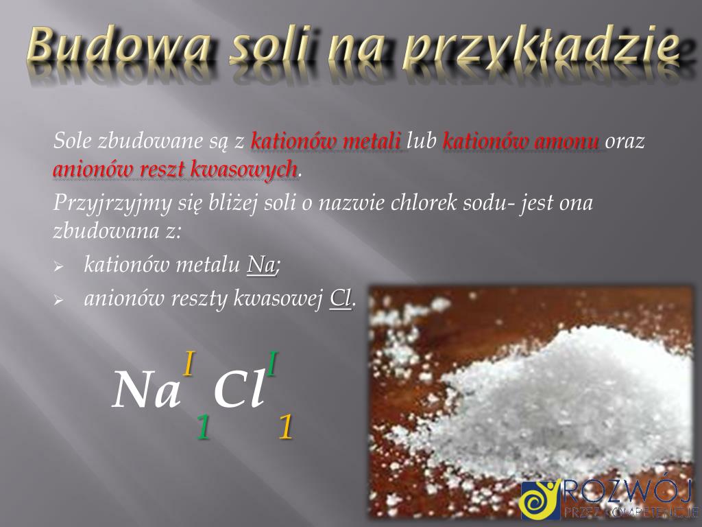 Sole To Zwiazki Chemiczne Zbudowane Z PPT - Dane INFORMACYJNE PowerPoint Presentation, free download - ID:4270541