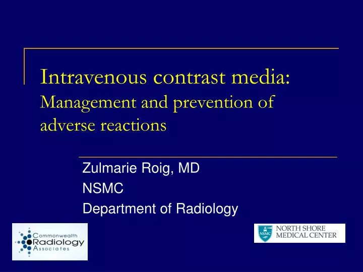 intravenous requirements for mr contrast agents
