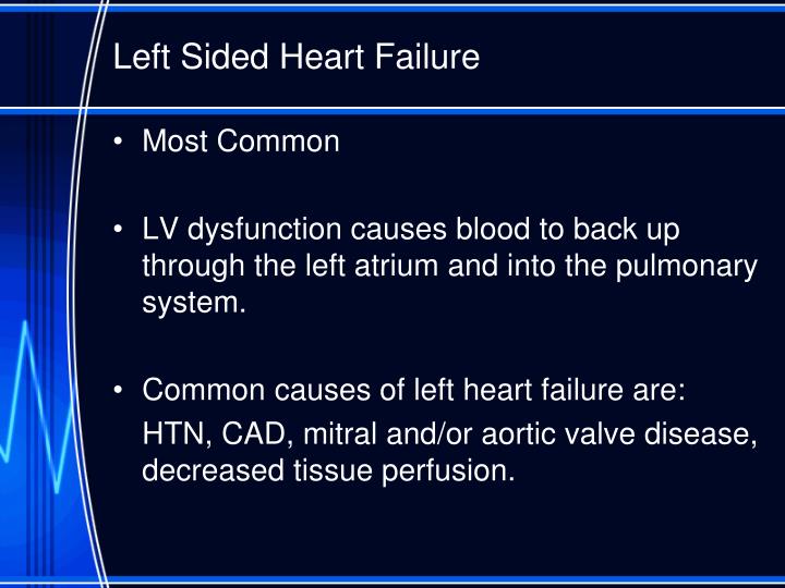 left sided heart failure อาการ icd 10