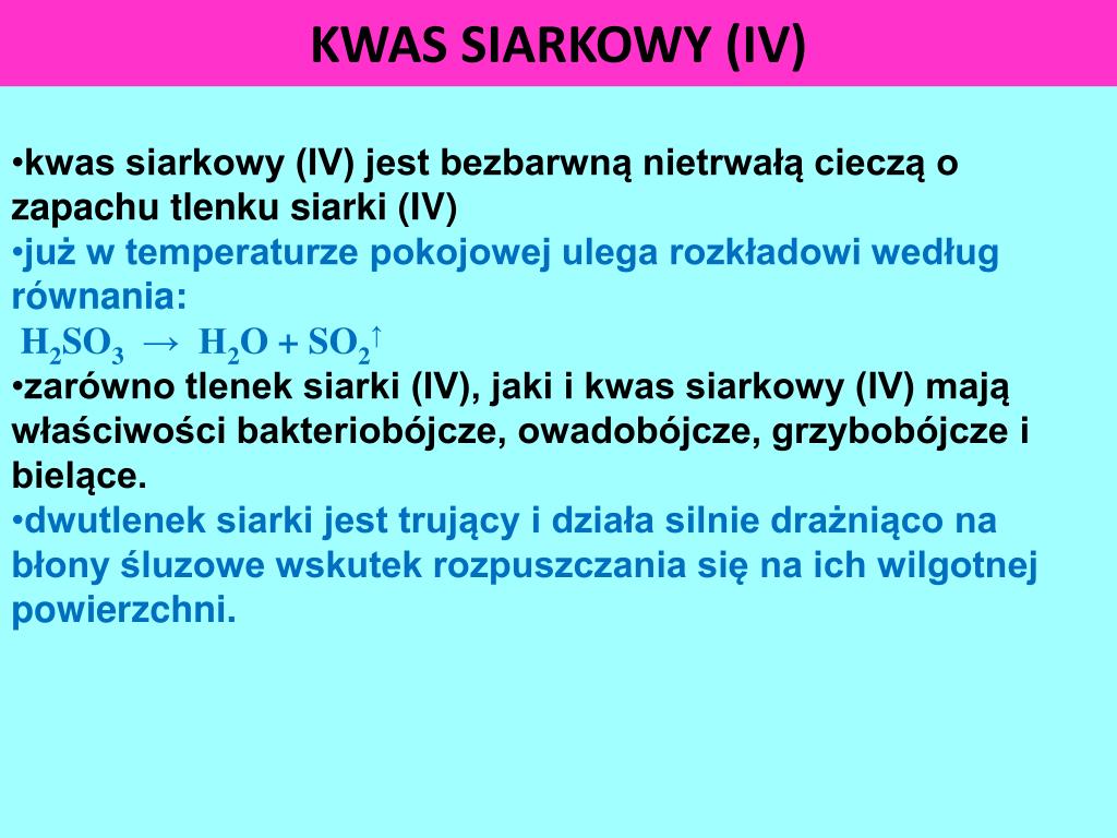 Kwas Siarkowy 6 W Temperaturze Pokojowej Jest Oleista PPT - KWASY PowerPoint Presentation, free download - ID:4271566