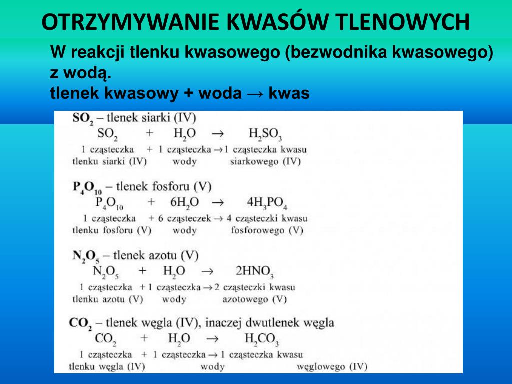 Wzory Kwasów Tlenowych I Beztlenowych PPT - KWASY PowerPoint Presentation, free download - ID:4271566