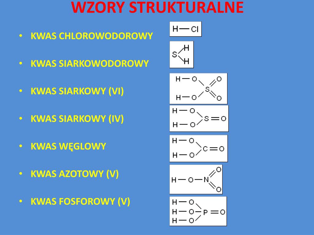 Kwasy Wzory Sumaryczne I Strukturalne PPT - KWASY PowerPoint Presentation, free download - ID:4271566