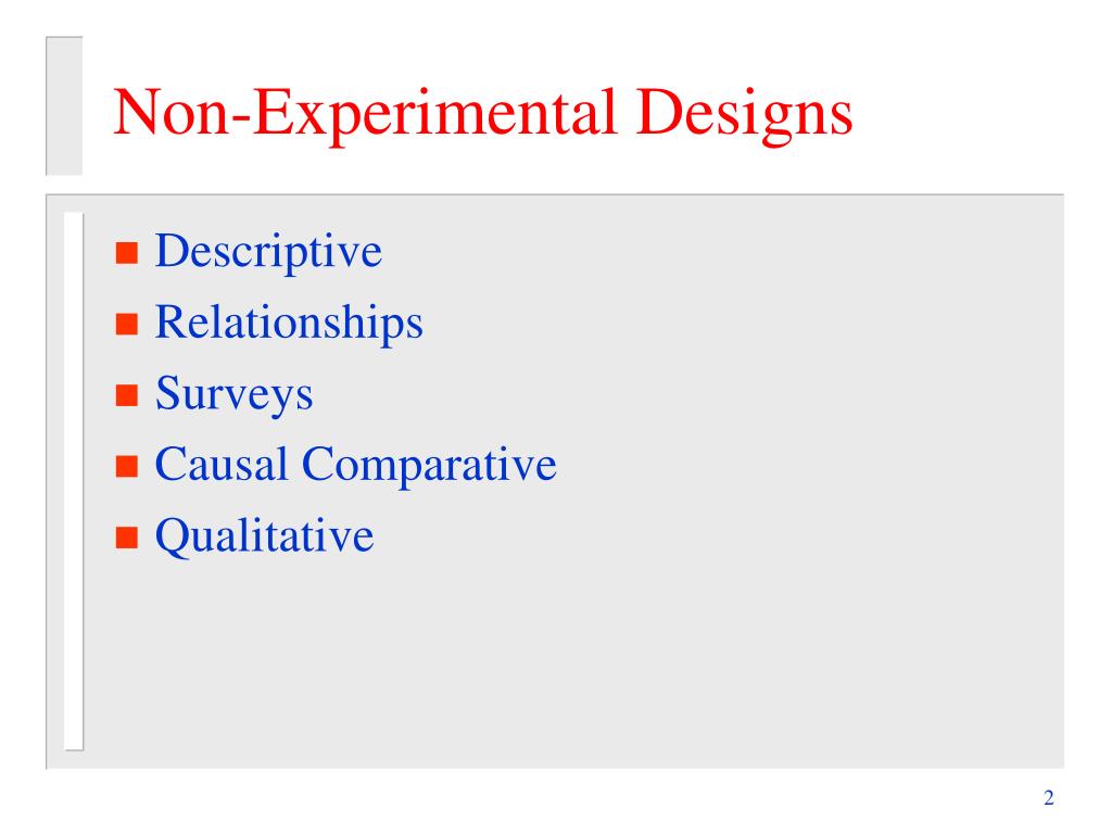 non experimental design research article