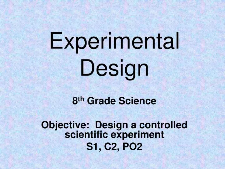 experimental design n.