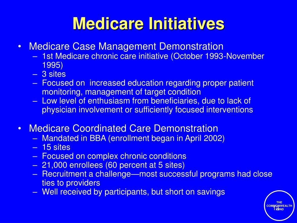 PPT - Chronic Care Initiatives to Improve the Medicare Program