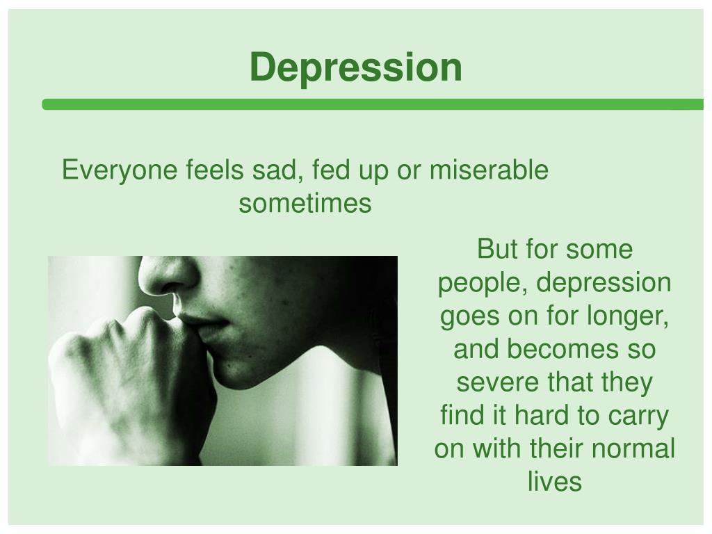 presentation of depressed person