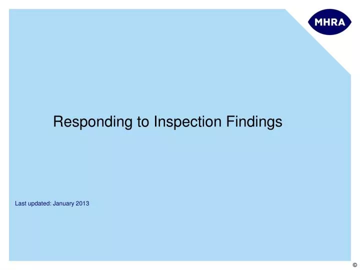 responding to inspection findings n.