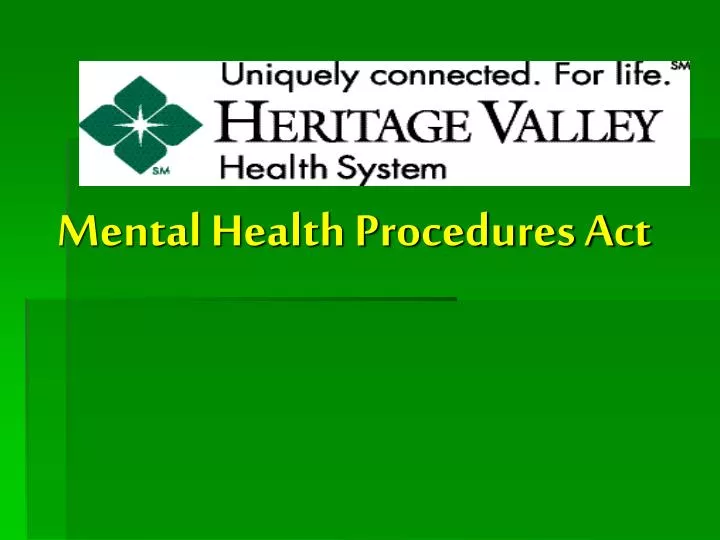 mental health procedures act n.