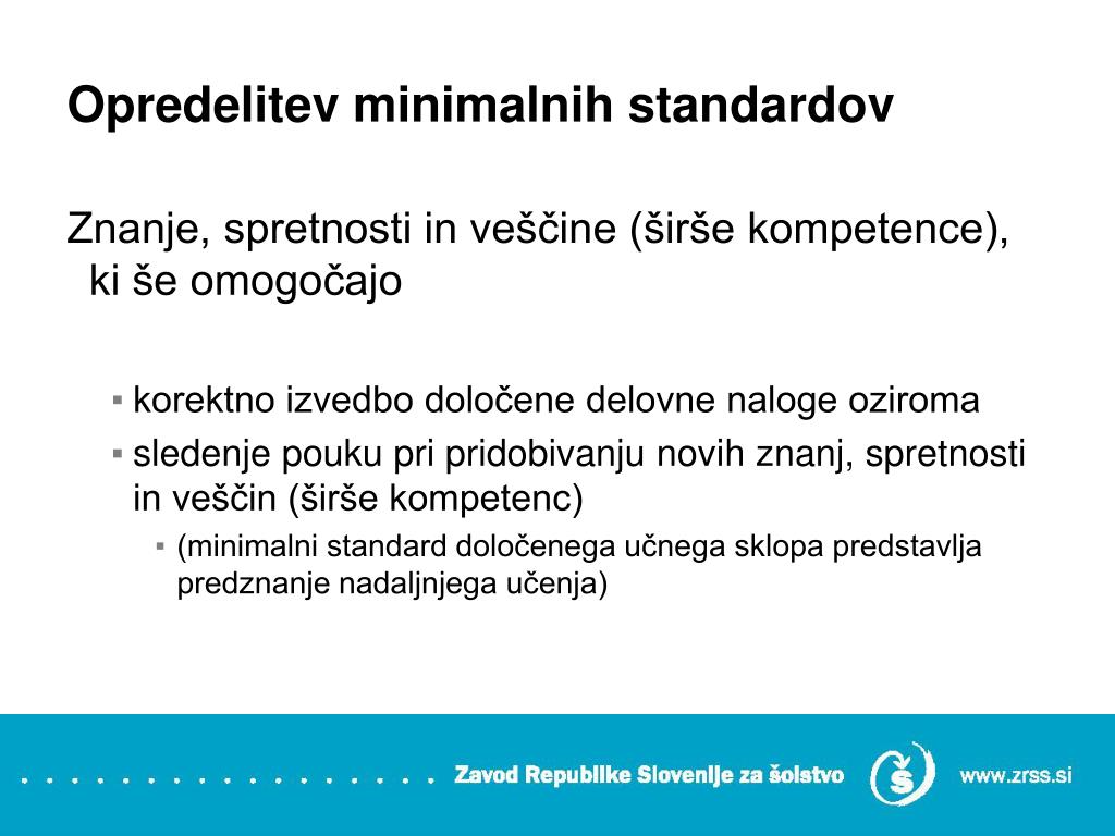 PPT - Določanje minimalnih standardov PowerPoint Presentation, free  download - ID:4274992