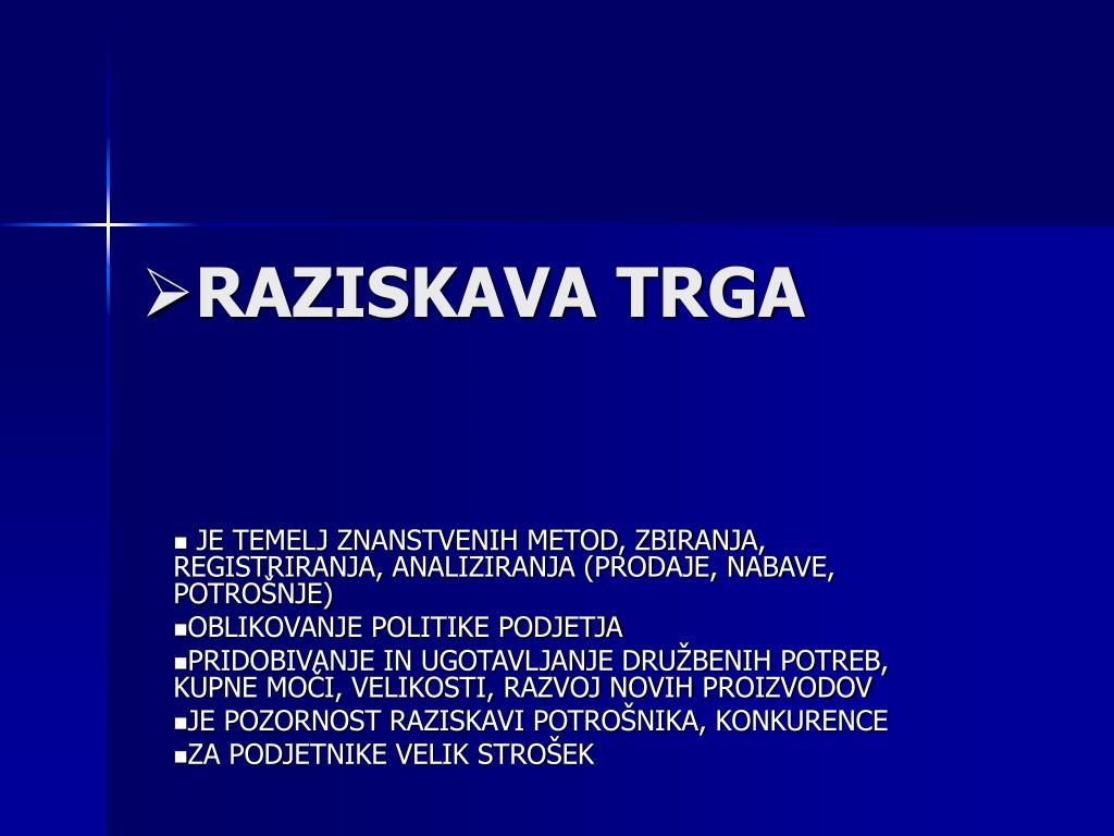 PPT - RAZISKAVA TRGA PowerPoint Presentation, free download - ID:4274998