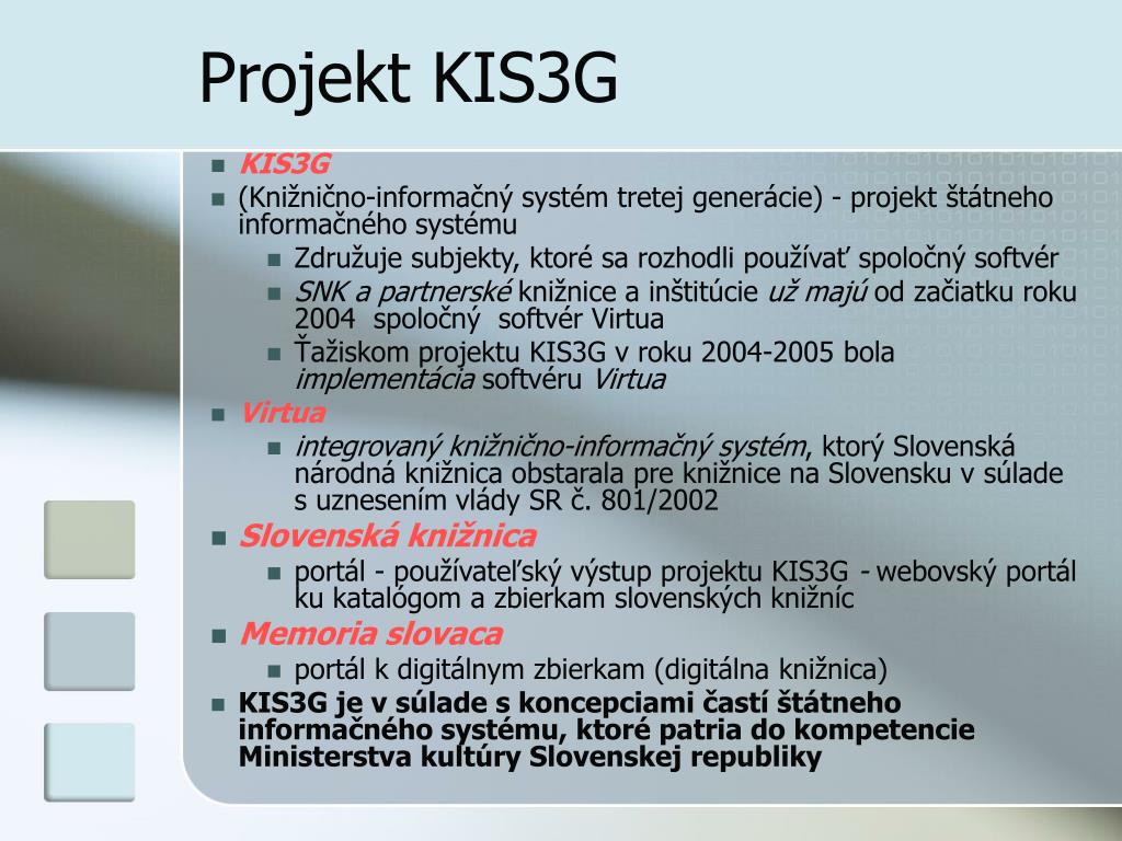 PPT - Niektoré projekty Slovenskej národnej knižnice v oblasti  informatizácie PowerPoint Presentation - ID:4275076