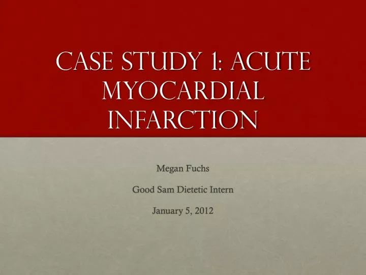 pharmacy case study myocardial infarction