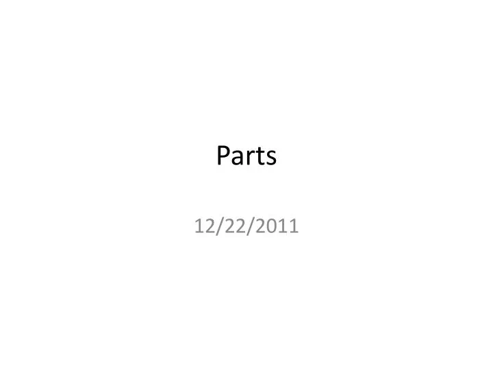 parts n.